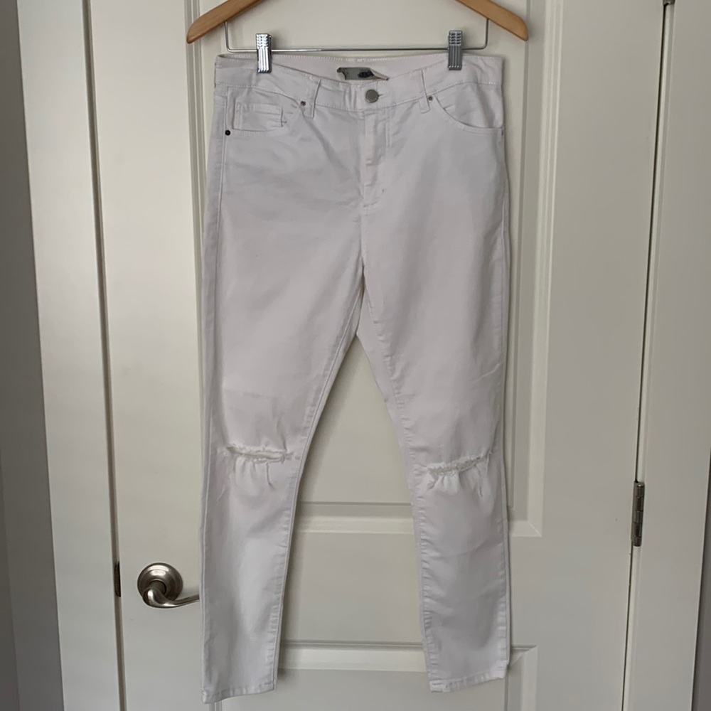 Topshop Moto Leigh White Jeans - 30 x 30